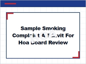 Hoa Smoking Complaint Affidavit for Board Review