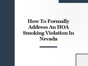 Nevada Hoa Smoking Violation Formal Procedure
