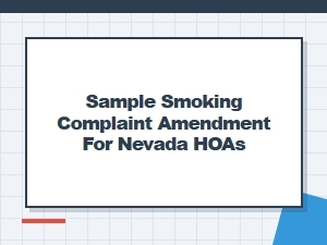 Amending Smoking Rules in Nevada Hoas
