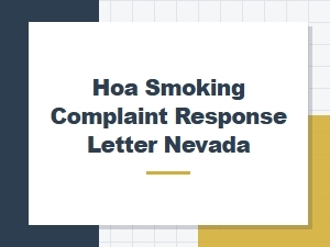 Sample Nevada Hoa Smoking Complaint Response Letter